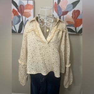 Solitaire Beige Patterned Women's Blouse